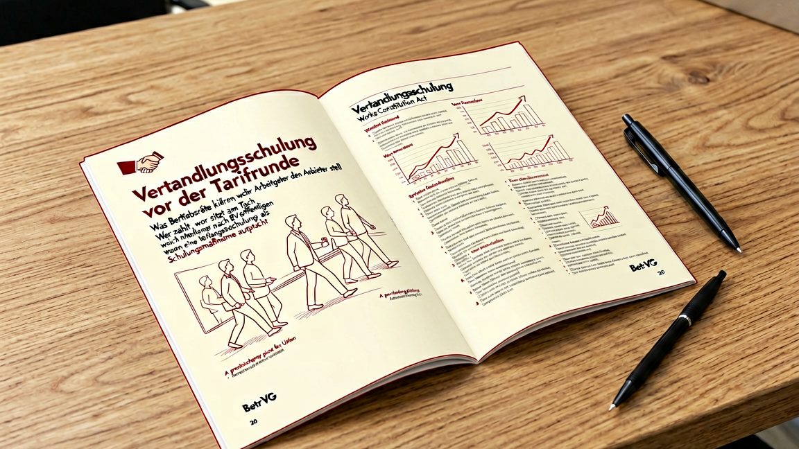 Printed Verhandlungsschulung brochure (negotiation‑training brochure) used by a Betriebsrat